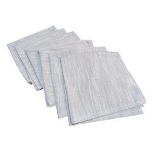 Laura Ashley Set of 6 Cloth Napkins Grey Silver Shimmer Sparkle